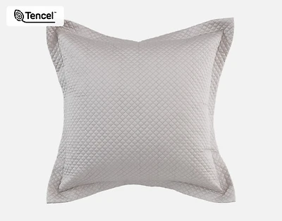 Renley Euro Sham, Geometric, Grey, 26" x 26"