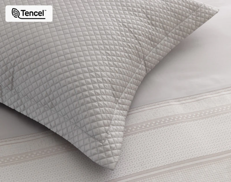 Renley Euro Sham, Geometric, Grey, 26" x 26"