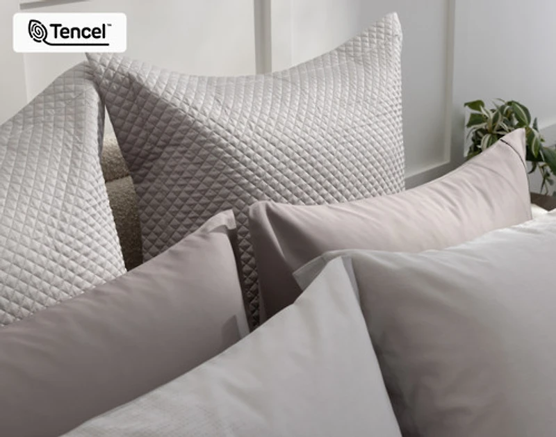 Renley Euro Sham, Geometric, Grey, 26" x 26"
