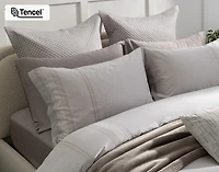 Renley Euro Sham, Geometric, Grey, 26" x 26"