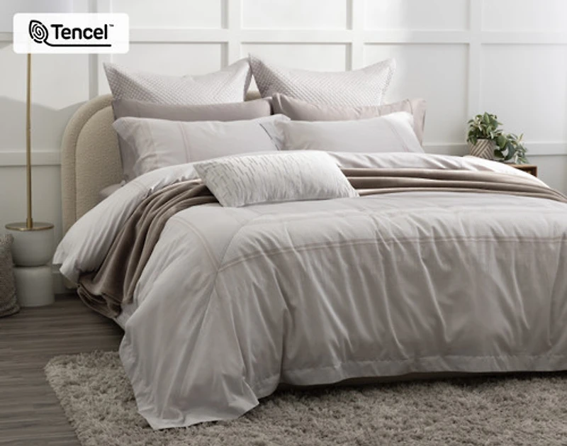 Renley Euro Sham, Geometric, Grey, 26" x 26"