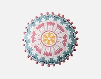 Mandira Round Cushion, Geometric, Pink