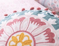 Mandira Round Cushion, Geometric, Pink