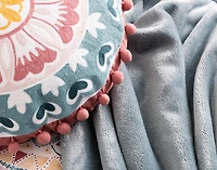 Mandira Round Cushion, Geometric, Pink