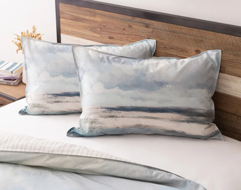 Windswept Pillow Sham, Scenic, Blue,