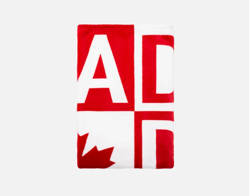 Canada Check Fleece Throw, Scenic, White