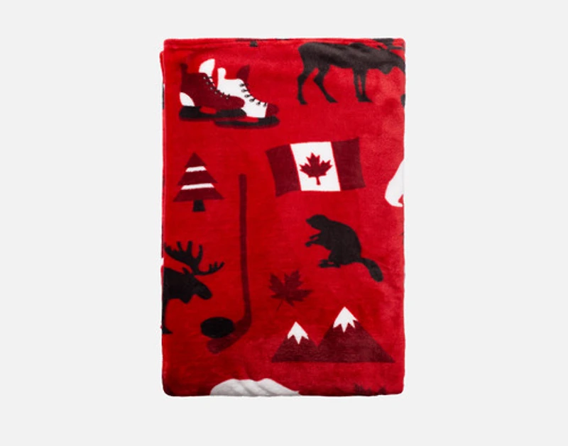 True North Fleece Throw, Scenic, White