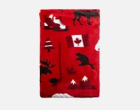 True North Fleece Throw, Scenic, White