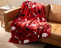 True North Fleece Throw, Scenic, White