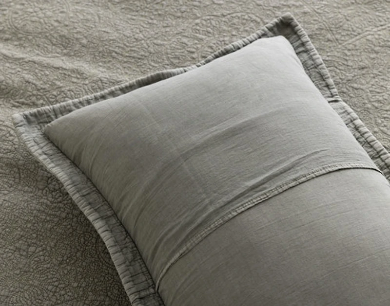 Donegal Cotton Quilt Set, Textured, Green,