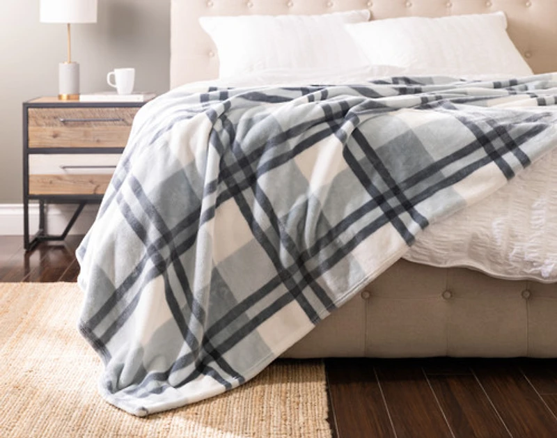 Plaid Cashmere Touch Fleece Blanket