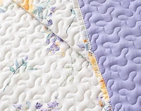 Clara Recycled Polyester Coverlet Set, Floral, White,