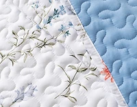 Delphine Recycled Polyester Coverlet Set, Floral, White,