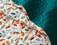 Autumn Drift Recycled Polyester Coverlet Set, Botanical, White,