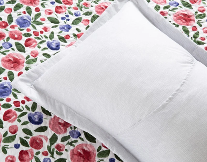 Dorothia Recycled Polyester Coverlet Set, Floral, Pink,