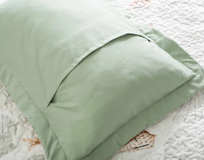 Shoreline Recycled Polyester Coverlet Set, Scenic, White,