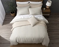 Estrada Duvet Cover, Cotton, Geometric, Beige,