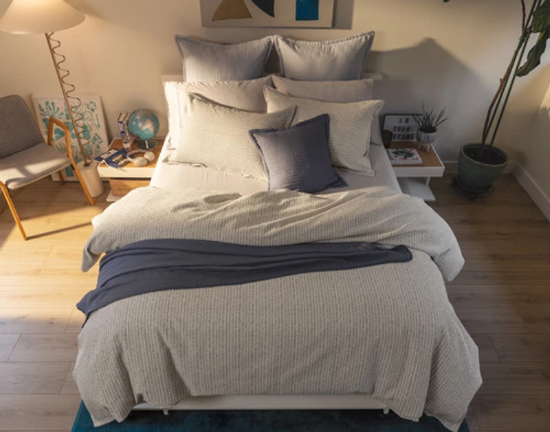 Estrada Duvet Cover, Cotton, Geometric, Beige,