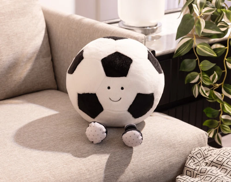 Footy Soccer Ball Cushion, Geometric, White
