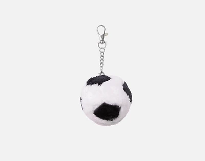 Footy Soccer Ball Keychain, Geometric, White