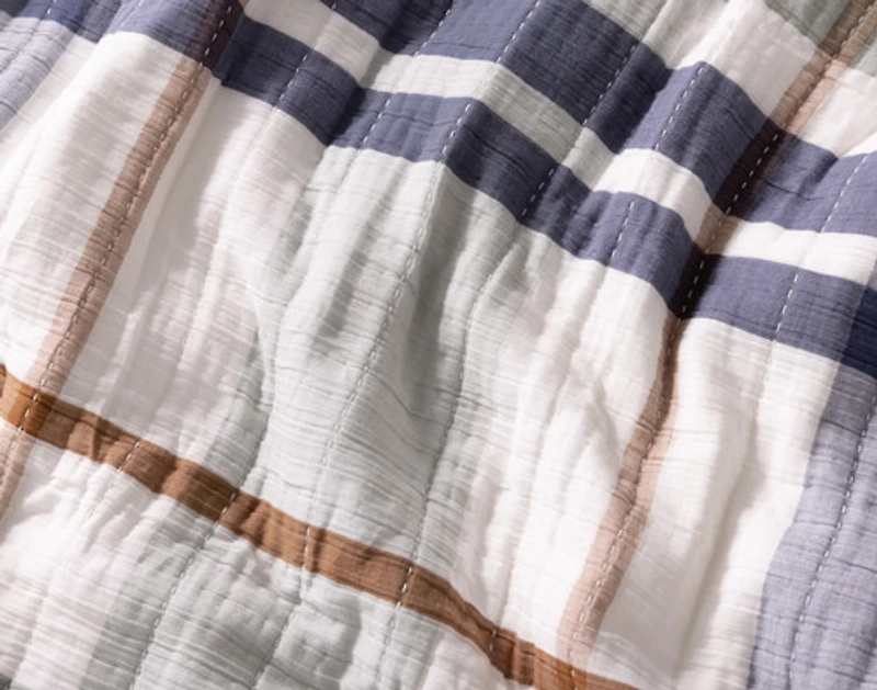 Finn Quilt Set, Geometric, Blue,