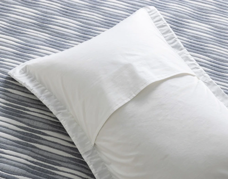 Tidemark Quilt Set, Textured, Blue,