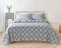 Tidemark Quilt Set, Textured, Blue,