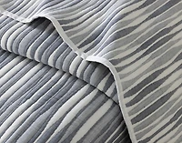Tidemark Quilt Set, Textured, Blue,