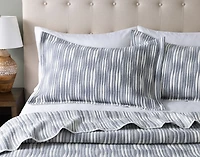 Tidemark Quilt Set, Textured, Blue,