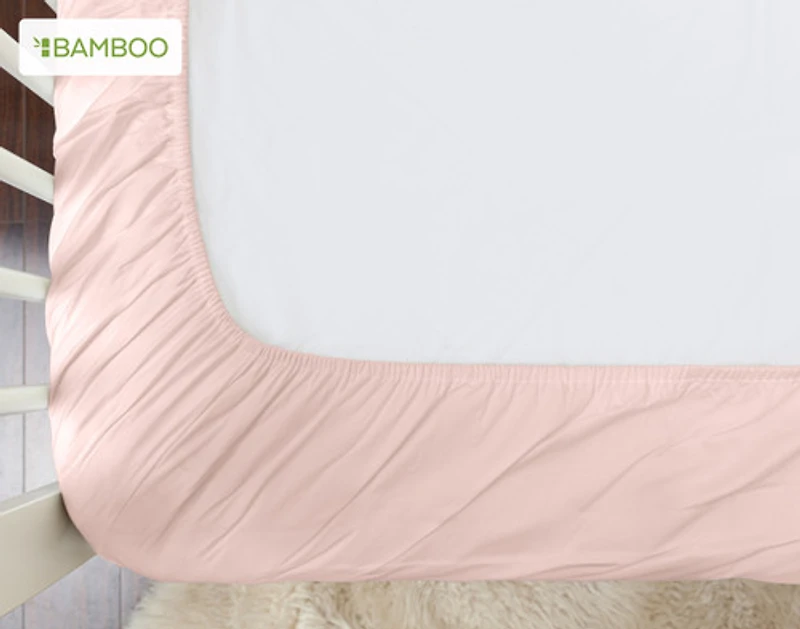 Crib-Sized Bamboo Cotton Bedding Bundle - Petal, Pink
