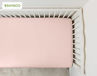 Crib-Sized Bamboo Cotton Bedding Bundle - Petal, Pink