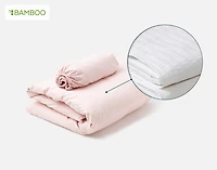 Crib-Sized Bamboo Cotton Bedding Bundle - Petal, Pink