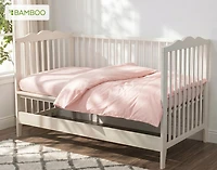 Crib-Sized Bamboo Cotton Bedding Bundle - Petal, Pink