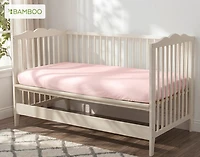 Crib-Sized Bamboo Cotton Bedding Bundle - Petal, Pink