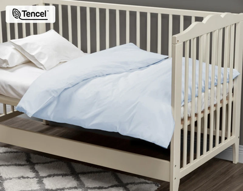 Crib-Sized TENCEL Lyocell Bedding Bundle - Blue Chalk