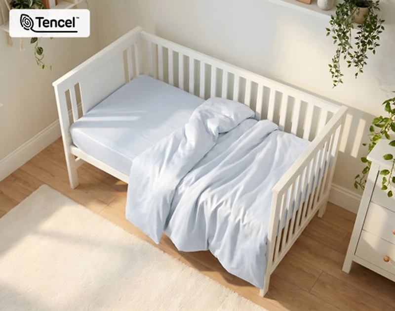 Crib-Sized TENCEL Lyocell Bedding Bundle - Blue Chalk