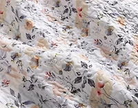 Morland Recycled Polyester Coverlet Set, Floral, White,