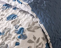 Blaire Recycled Polyester Coverlet Set, Floral, Blue,