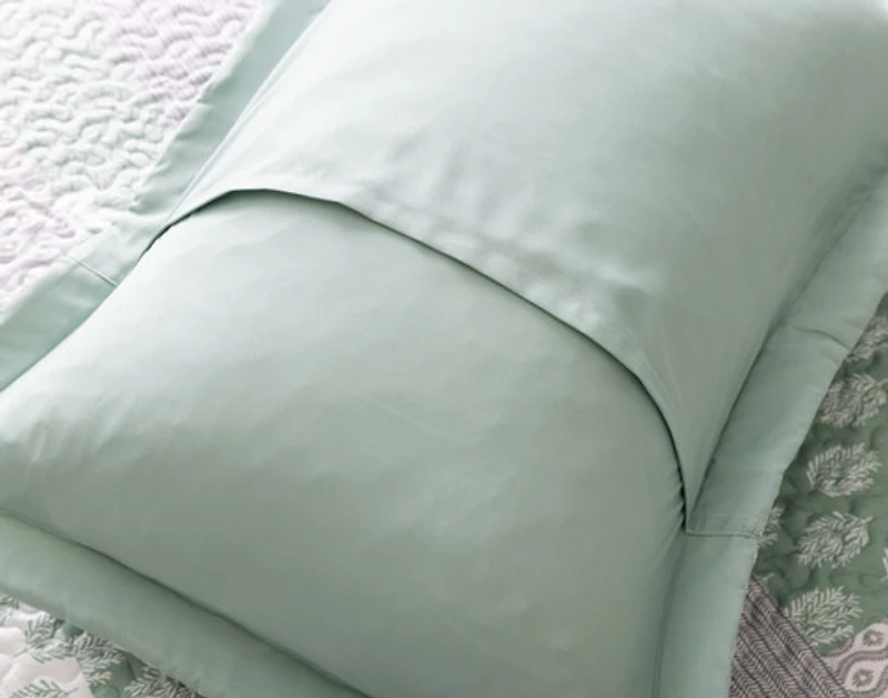 Nora Recycled Polyester Coverlet Set, Floral, Green,