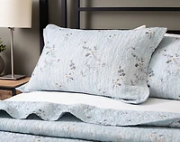 Adeline Cotton Quilt Set, Floral, Blue,