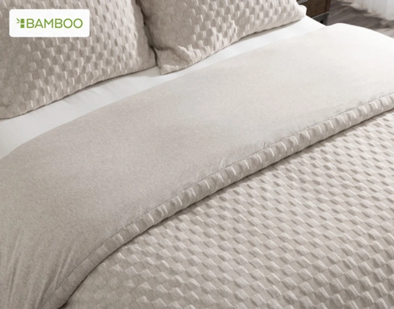 Cavendish Duvet Cover, TENCEL Lyocell Set, Geometric, Beige,