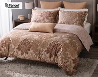 Henna Leaf Duvet Cover, TENCEL Lyocell, Botanical, Red,