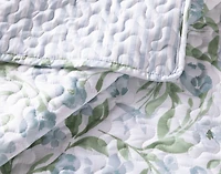 Pippa Recycled Polyester Coverlet Set, Floral, Green,