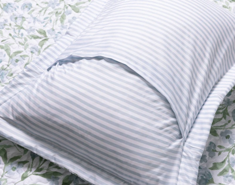 Pippa Recycled Polyester Coverlet Set, Floral, Green,