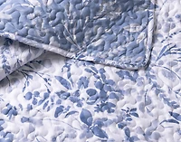 Willa Recycled Polyester Coverlet Set, Botanical, Blue,