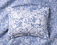 Willa Recycled Polyester Coverlet Set, Botanical, Blue,
