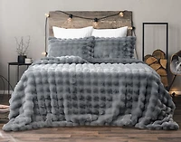 Bubble Faux Fur Comforter Set