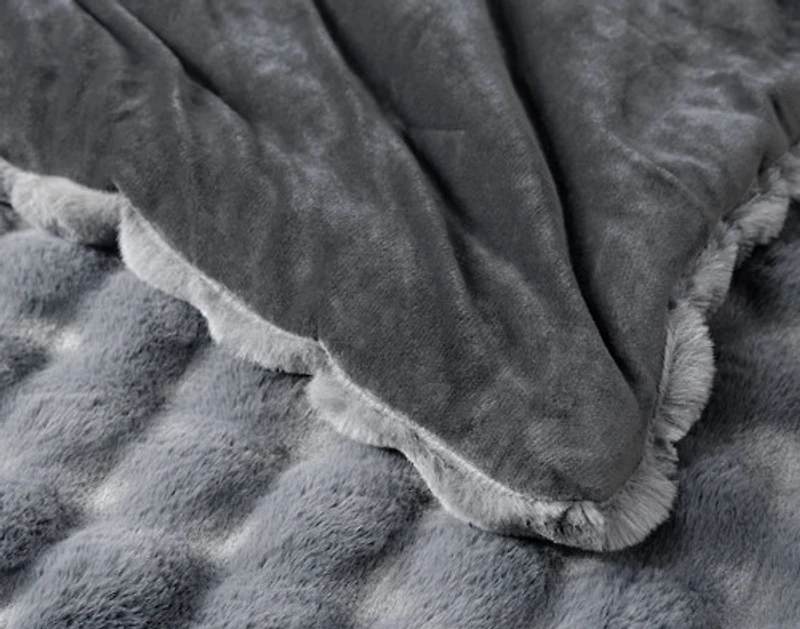 Bubble Faux Fur Comforter Set