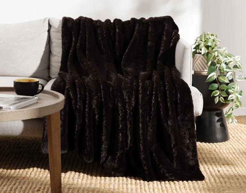 Poodle Faux Fur Throw