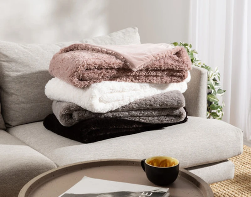 Poodle Faux Fur Throw
